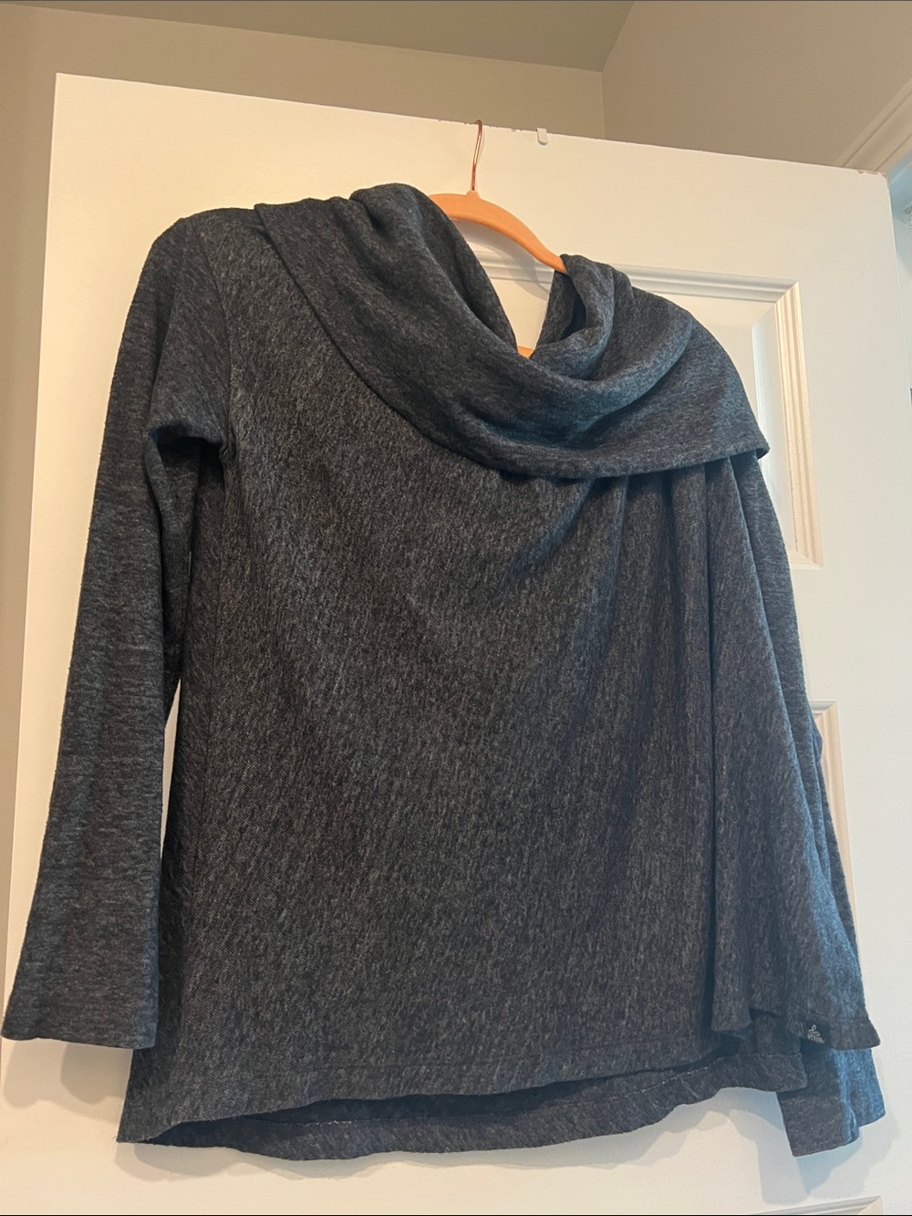 Prana Dark Gray/Black Cowl Neck Sweater